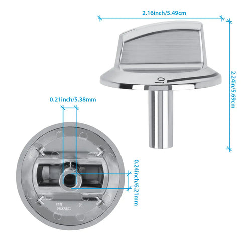 Long Stem Stove Knob Replacements For Frigidaire Gas Range Oven Knobs 5304525746 Replacement Part dimensions and features