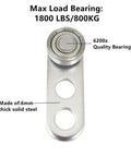 Top view of Two Wheel Silent Trolley Assembly with deep groove ball bearings for heavy-duty galvanized steel strut channel.