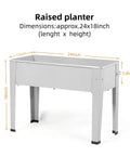 Raised Garden Bed With Legs, Galvanized Steel Planter Box For Herbs And Vegetables, 24 Inch, Gray, Rust-Resistant Coating, Space-Saving Design