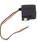 Beefed Up 17G RC Car Servo Motor With Tough Metal And Plastic Gears For A Quick No Fuss Swap Perfect Straight Upgrade For Models 16101 16102 16103 And 18101 Rigs, black with wire harness.