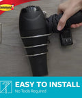 Hair Dryer Holder With Heavy Duty Adhesive Strips Satin Nickel Finish Holds Up To 3 Lb No Tools Required Waterproof Strips