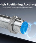 8mm Detection Range Inductive Proximity Sensor Switch Shielded For Industrial Grade Use 110 220V AC 3 Wire NO NC With LED Indicator