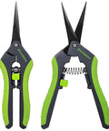 Two Pack 6.5 Inch Pruning Shears For Gardening Ultra Sharp Garden Scissors With Spring Loaded Mechanism Stainless Steel Bonsai Clippers