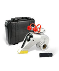 Top Tier Hydraulic Torque Wrench Featuring Adjustable Square Drive And Bulletproof Three Percent Accuracy For Knocking Out Massive Bolts Smooth Operation Up To Seventy Mega Pascal Pressure Goes Hard All Day with carrying case.