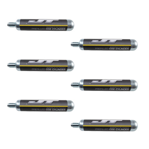 Six Pack 90G Prefilled CO2 Cylinders For Paintball Markers, Airguns, And Airbows, Easy To Use, Long Lasting Power On The Go, Adapter May Be Required For Some Markers