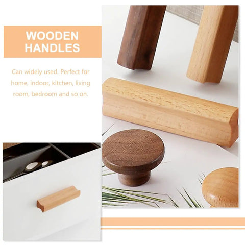 Slick Beech Wood Cabinet Pulls Set Of 4 With 96mm Hole Spacing Drawer Handles For Wardrobe Doors Lacquer Finish Easy Install