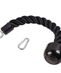 Beefy Heavy Duty Tricep Rope Attachment For Cable Machines Easy Grip Non Slip Rope With Stainless Steel Snap Hook