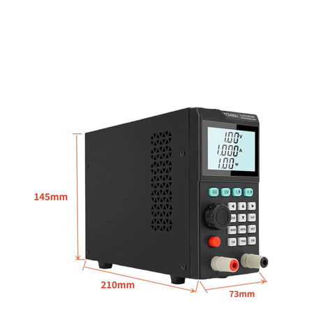 Electronic Load Tester ET5407A Plus 200W 30A 180V Single Channel Programmable Power Sink With 1mV to 10mV and 1mA to 10mA High Resolution LCD Backlit Display USB Remote PC Control Gray, 210x145x73mm