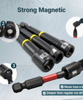 86-Piece Magnetic Impact Nut Driver Set With SAE And Metric Bits showing strong magnetic feature and detailed sockets