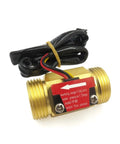 Brass Hall Flow Sensor Water Flowmeter With Pulse Output For One Half Inch, Three Quarter Inch And One Inch NPT Fittings