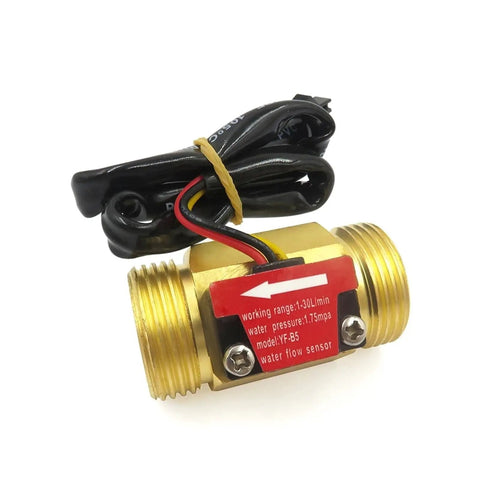 Brass Hall Flow Sensor Water Flowmeter With Pulse Output For One Half Inch, Three Quarter Inch And One Inch NPT Fittings