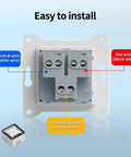 Heavy Duty One Gang Outdoor Electrical Outlet Box Featuring IP66 Weatherproof In Use Cover, wiring connections shown.