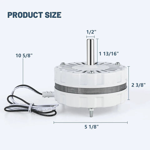 Attic Fan Motor Replacement For Lomanco 2000 And 1800 Series, Compatible With F0510B2944, F0510B2705, Product Size Diagram