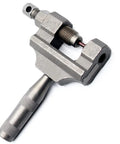 Close-up of heavy duty chain breaker and link splitter tool for motorcycle bike ATV go kart mower chains 415-630 in steel.