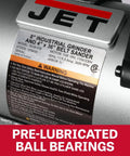 Label on Heavy Duty 8 Inch Bench Grinder Paired With A 2X48 Belt Sander displaying motor specs and warnings.