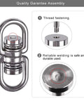 Heavy Duty Bearing Swing Swivel 360 Degree Rotation For Hanging Projects Like Tree Swings, Hammock Chairs, Climbing Ropes, Industrial Grade Rigging Upgrade with thread fastening and welding detail.