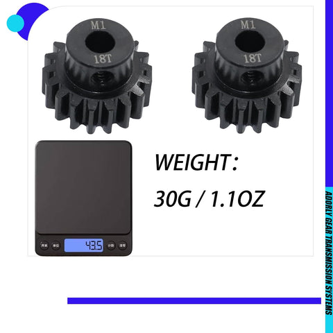 6491X 18T Pinion Gear 1.0 Metric Pitch Fits 5mm Shaft For Steel Spur Gears CNC Machined Hard Steel Durable