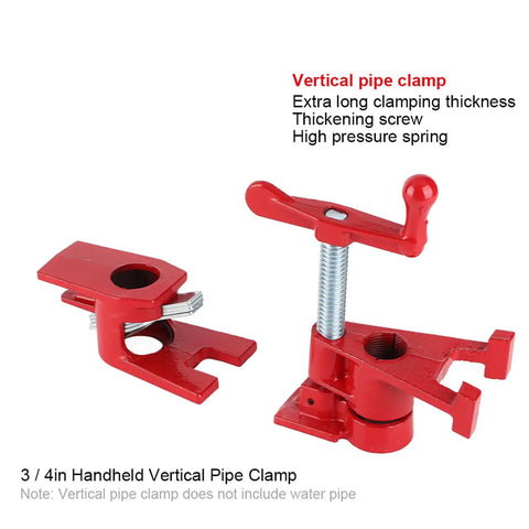 Three Quarters Inch Hand Crank Vertical Pipe Clamp Fixture For Woodworking, Cast Iron Spring Clip, Quick And Handy Woodworking Tool For Carpenters, Cabinet Makers, Furniture Assembly And More