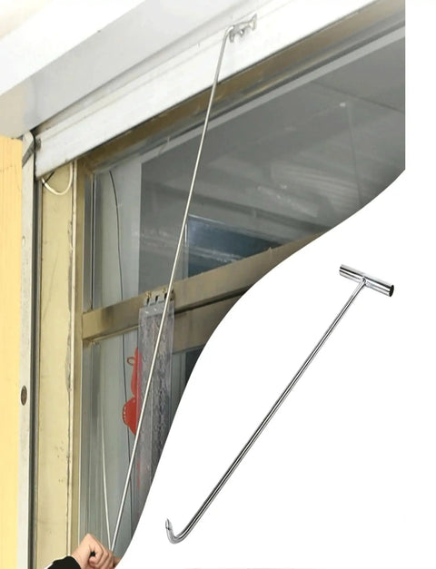 No Sweat Heavy Duty Stainless Steel T Hook Lifter For Manhole Covers Drain Grates Storm Sewers Utility access tool in use.