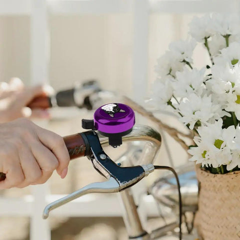 Purple Aluminum Round Bike Bell For Adults And Kids Dope Black White Tuxedo Cat Design Classic Ring Bicycle Bell Lightweight Durable Easy To Install And Use On Any Bike mounted on handlebar