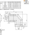 Built Durable 90 Degree Right Angle Helical Planetary Gearbox dimensions and specifications for Nema34 750W AC Servo Drives.