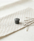 30 Pack Sewing Machine Rubber Needle Rod Covers With Silicone Grommet Plugs For Surface Protection And Precise Fit Pro Grade Replacement Parts For Professional Equipment Maintenance, grey plug on fabric with needles
