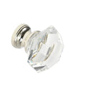 Clear Glass Cabinet Knobs One And One Quarter Inch 32mm Polished Nickel Base Pack Of 10 for Cabinets And Furniture view