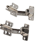 135 Degree Corner Cabinet Hinge Set for Kitchen and Bath, Tough as Nails Cold Rolled Steel 2 Pack, shown in bright finish