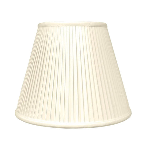 Deep Empire Beige Lamp Shade With Side Pleat Finish Silk Look Shantung Material 10 Inch Top 20 Inch Bottom 15 Inch Tall