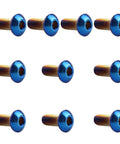 10 Pack M5x10mm Button Head Allen Bolts For Bike Disc Brake Rotors Grade 304 Stainless Steel Burnt Blue Finish High Strength And Corrosion Resistant