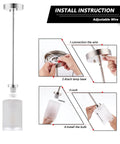 Installation guide for Two Pack Brushed Nickel Mini Pendant Lights With Linen Glass Shade For Kitchen Island, Living Room, Hallway And Bedroom