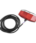 Ultra Bright Led E Bike Rear Light 6 To 48V Waterproof Tail Lamp With Massive 180 Degree Beam Angle For Night Riding And High Visibility Safety On Any E Bike Or Electric Bicycle Outfit, red ABS 90x40mm with 170cm wire