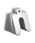 80 Piece Slotted Shim Set 2x2 Inch Stainless Steel With Eight Thicknesses Stacked