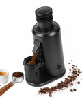 Stepless Burr Coffee Grinder With 80Mm Flat Burrs And 550W Brushless Motor From Finest Espresso To Coarse French Press Dial In Your Grind Pull Shots Clean Brew Like A Pro Black with ground coffee.