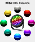 RGBW LED Wall Washer Light With RF Remote 72W 5000K Dimmable Lit Color Changing Landscape Spotlight with color options displayed