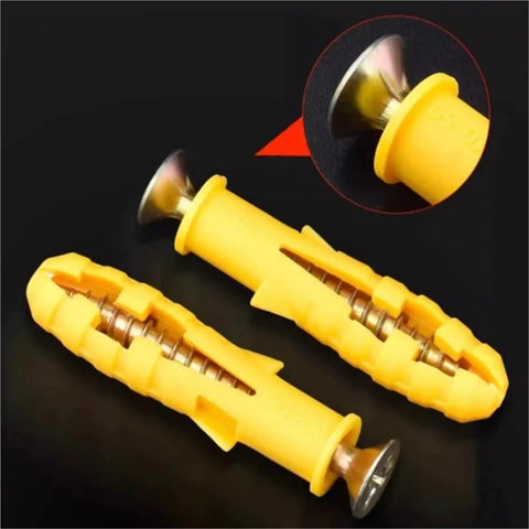 Drywall Anchors And Screws Kit, 20 Sets Self Tapping Wall Plugs For No Prep Install, Premium Yellow Zinc Plated Carbon Steel, Heavy Duty Fasteners For Shelves Cabinets TVs And More yellow drywall anchors and screws