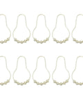 15 Piece Metal Beads Shower Curtain Hooks With Glide Rollers Durable Rust Resistant Gold Iron Rings For Smooth Hanging