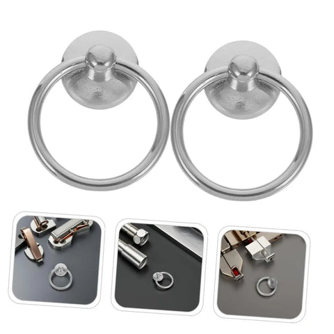 Ten Pack Silver Metal Ring Drawer Pulls With Single Hole Vintage Style Drop Ring Knobs For Dressers And Cupboards Built To Last Durable Cabinet Handles Great Diy Upgrade For Furniture Hardware Accessories, displayed with close-up details
