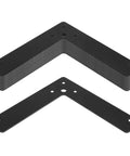 10 Pcs 6 Inch Black L Shaped Corner Brace Mending Plate Steel Flat Anti Corrosion Powder Coat For Long Lasting Support Measures 6 x 6 x 1 1/4 Inches Countersunk Holes 4.5 Mm And 8 Mm Maximum Load Up To 15 Kg. Stacked view of the metal plates.