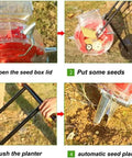 Step-by-step usage of the Metal Precision Garden Push Seeder With Clear Seed Storage Box Walk Behind Row Crop Planter