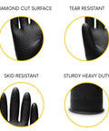 Chemical Resistant Latex Gloves For Heavy Duty Cleaning And Industrial Work, Extra Thick Rubber, Tear And Abrasion Resistant