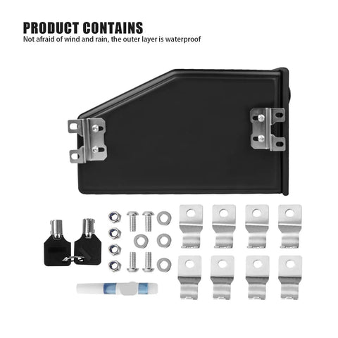 Ride Ready Waterproof Motorcycle Toolbox Left Side Carrying Case With Drop In Storage Pouch Heavy Duty Tool Stash Locker For 1200 And 1250 Models 14 To 23, waterproof case with installation hardware.
