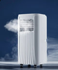 No Sweat Portable Evaporative Swamp Cooler Delivers Heavy Duty Air Conditioning And Humidification Built For Chill Vibes In Windowless Rooms Garages And Bedrooms With Remote Timer And Whisper Quiet Operation, white, portable, misting air cooler.