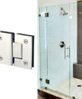 Soft Close Cabinet Hinges Two Pack Heavy Duty 180 Degree Glass Door Hinge installed in frameless shower door setting