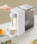 Game Changing Instant Hot Water Filter Dispenser Packs 1450 Watt Power With A 101 Oz Tank Heats Water In Three Seconds Flat Delivers Five Precise Temp Settings Snappy Led Display Secure Child Lock Perfect For Your Daily Coffee Routine Home Or Office White, dispensing hot water into a cup.