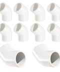 10 Pack 2 Inch 45 Degree PVC Elbow Pipe Fittings Socket To Socket, Heavy Duty 2 Way Right Angle Connector For DIY Projects, Schedule 40 Plastic Coupling Adapter displayed