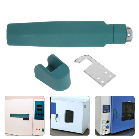 Heavy Duty Green Plastic Oven Handle Replacement For Commercial Food Service Equipment, ergonomic grip with mounting parts.