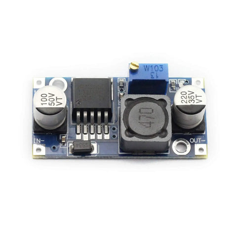 Two Pack DC-DC Buck Converter Power Modules With 3A Adjustable Step-Down LM2596 Regulator featuring solid state capacitors