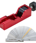 Red Universal Spark Plug Gap Tool With 32 Steel Feeler Blades For Precise Gap Settings On 10mm 12mm 14mm 16mm Spark Plugs