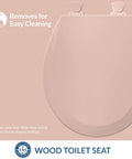 Toilet Seat With Easy Clean Hinges Round Venetian Pink 1 Pack For Deep Cleaning And Quick Release, soft pink color